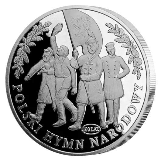 Polski hymn narodowy 100 LAT w lustrzanym połysku