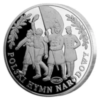 Polski hymn narodowy 100 LAT w lustrzanym połysku