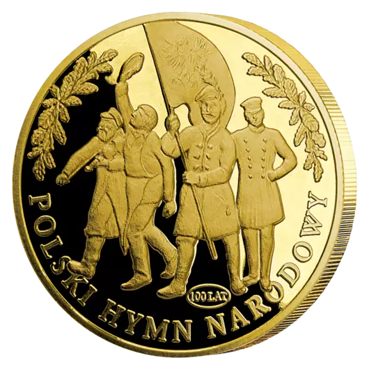 Polski hymn narodowy 100 LAT - platerowane czystym złotem