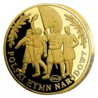 Polski hymn narodowy 100 LAT - platerowane czystym złotem