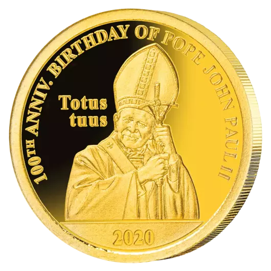 Papież Jan Paweł II – moneta z czystego złota, Proof