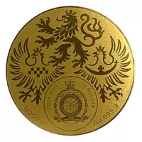 Pieczęć Przemysła Ottokara II na pamiątkowej monecie z czystego złota